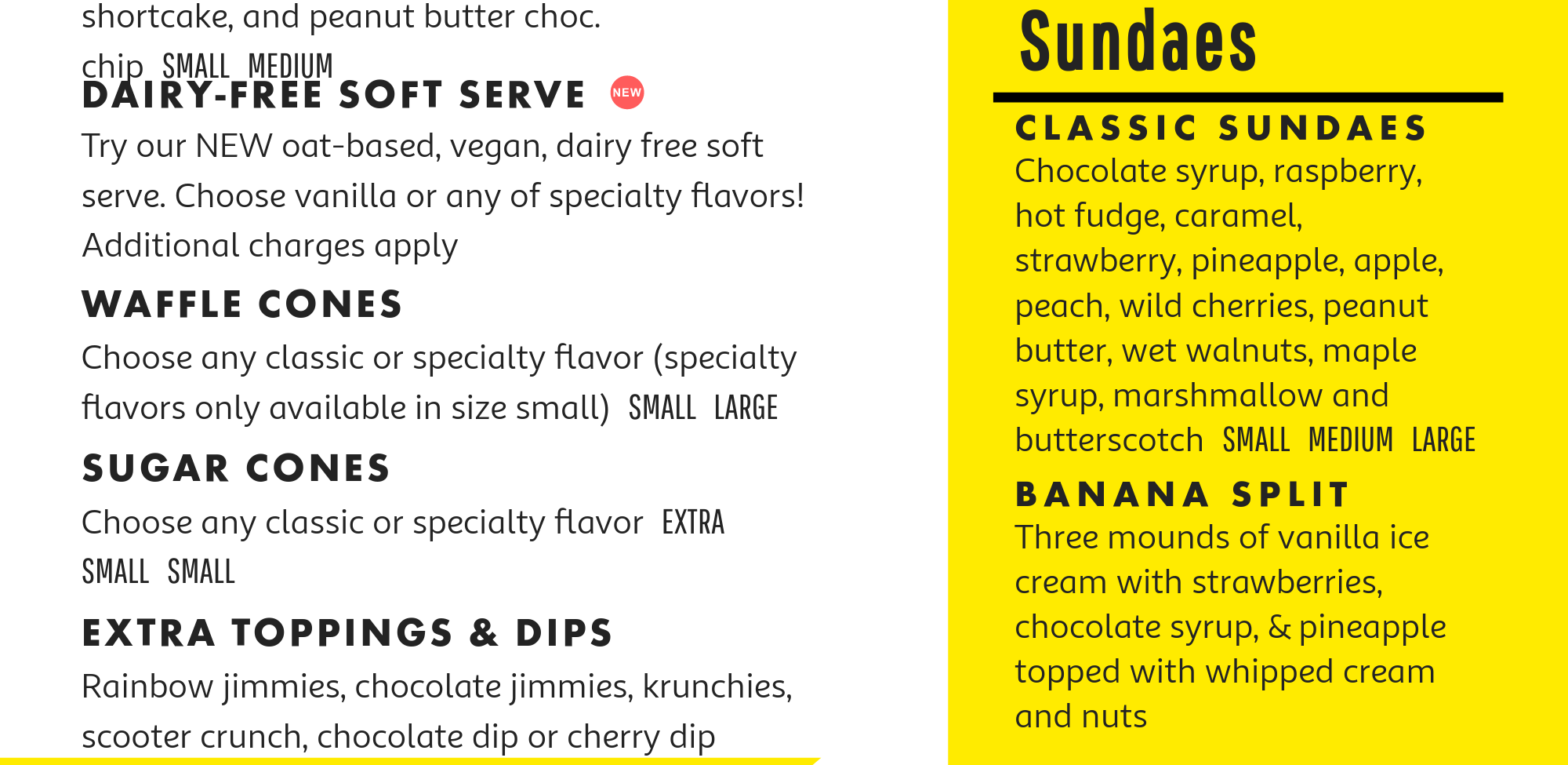 02 page dairy mart menu soft serve sundae