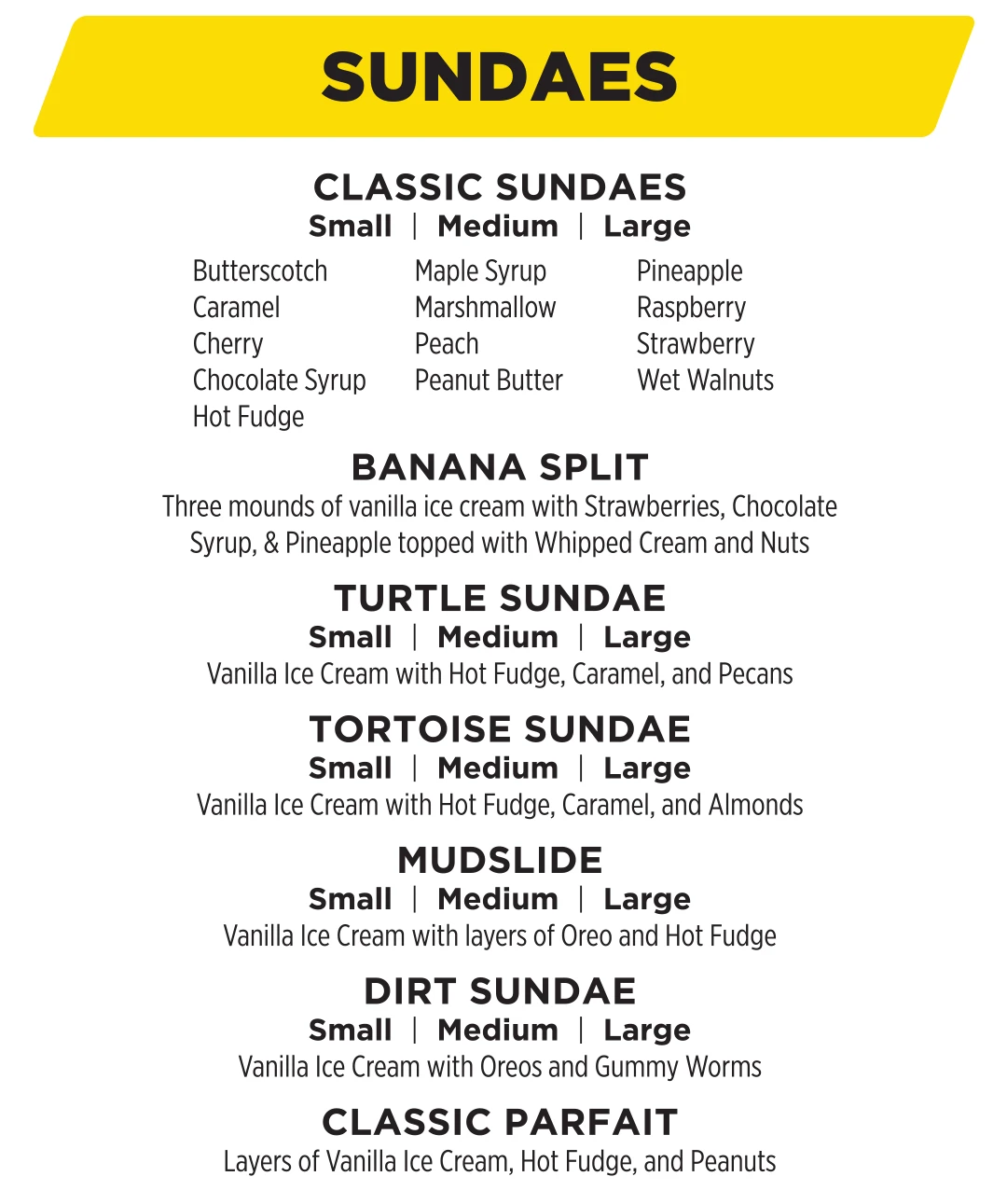 pages dairy mart soft serve ice cream sundaes